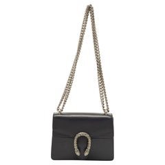 Gucci Black Leather Mini Dionysus Shoulder Bag