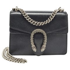 Used Gucci Black Leather Mini Dionysus Shoulder Bag