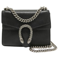 Gucci Black Leather Mini Dionysus Shoulder Bag