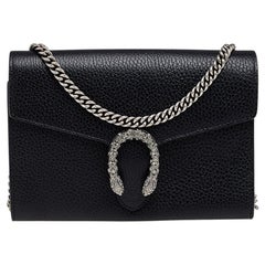 Gucci Black Leather Mini Dionysus Wallet On Chain