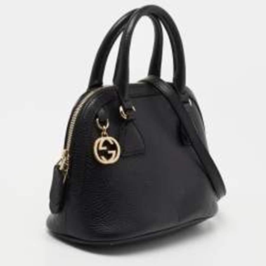 Gucci Black Leather Mini Dome Satchel 2
