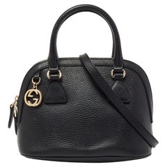 Gucci Mini Dome Satchel en cuir noir