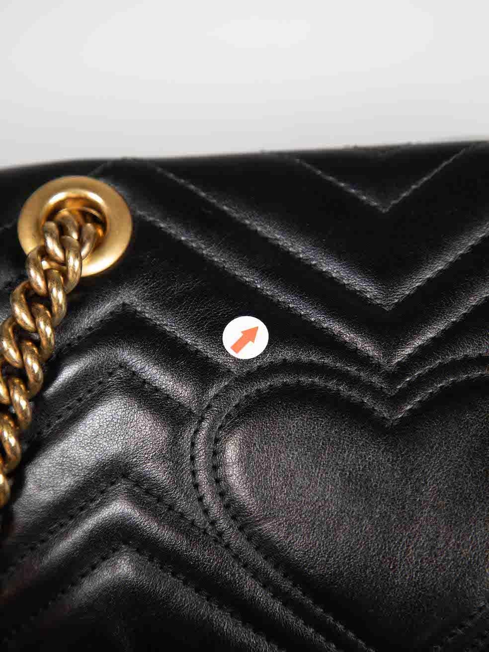 Gucci Mini GG Marmont Umhängetasche aus schwarzem Leder im Angebot 4