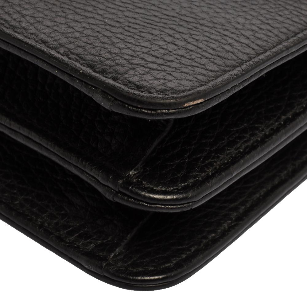 Gucci Black Leather Mini GG Marmont Shoulder Bag 6