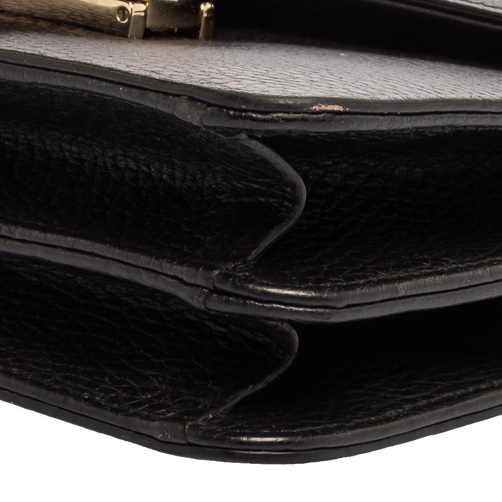 Gucci Black Leather Mini GG Marmont Shoulder Bag 4