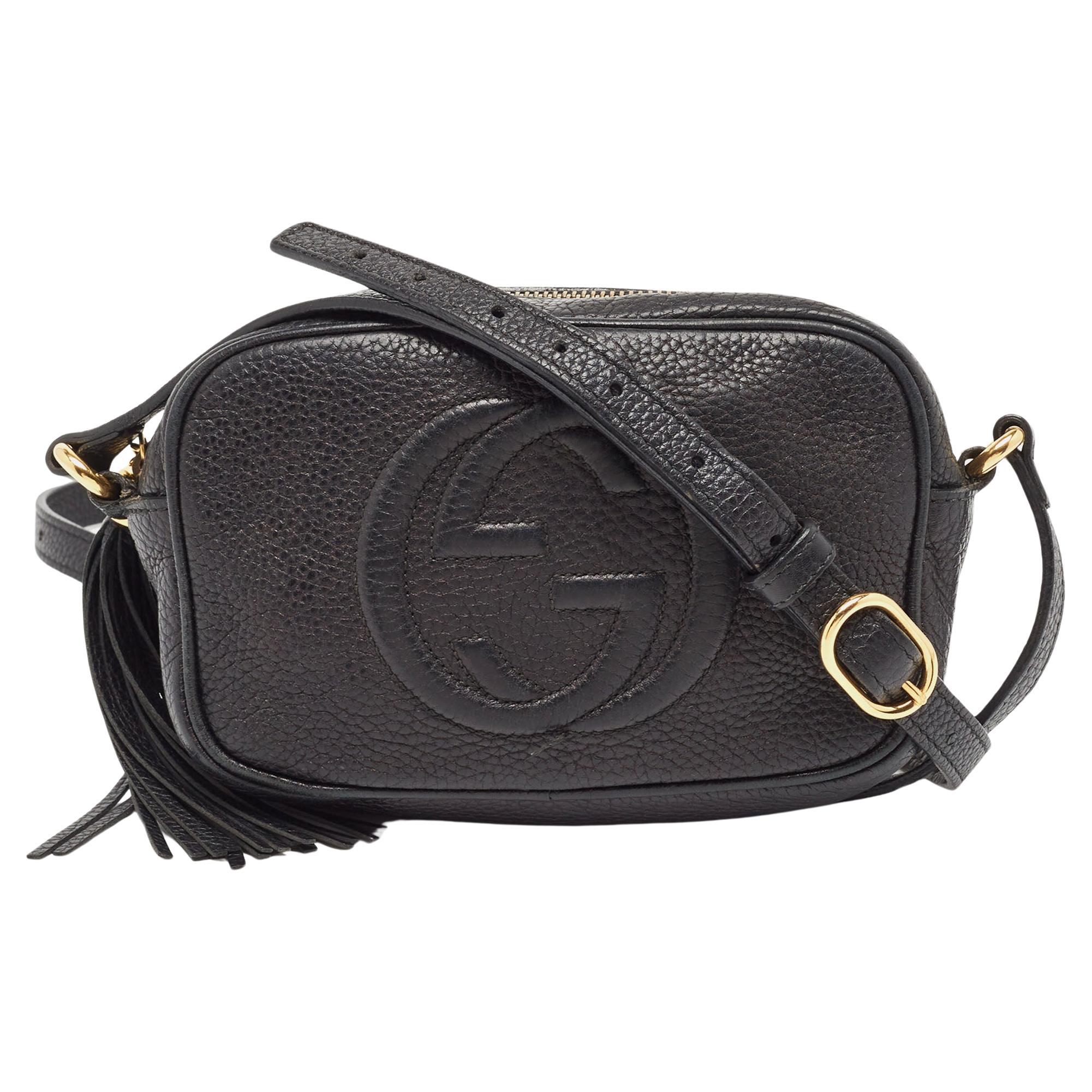 Gucci Black Leather Mini Soho Disco Shoulder Bag For Sale