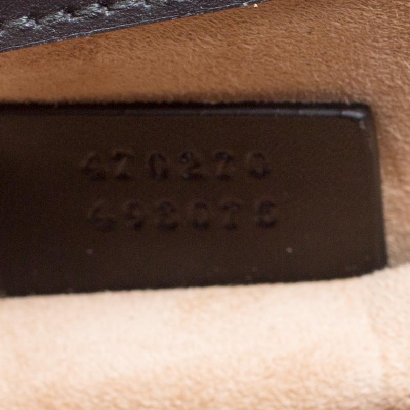 Gucci Black Leather Mini Sylvie Animal Stud Embellished Top Handle Shoulder Bag 3