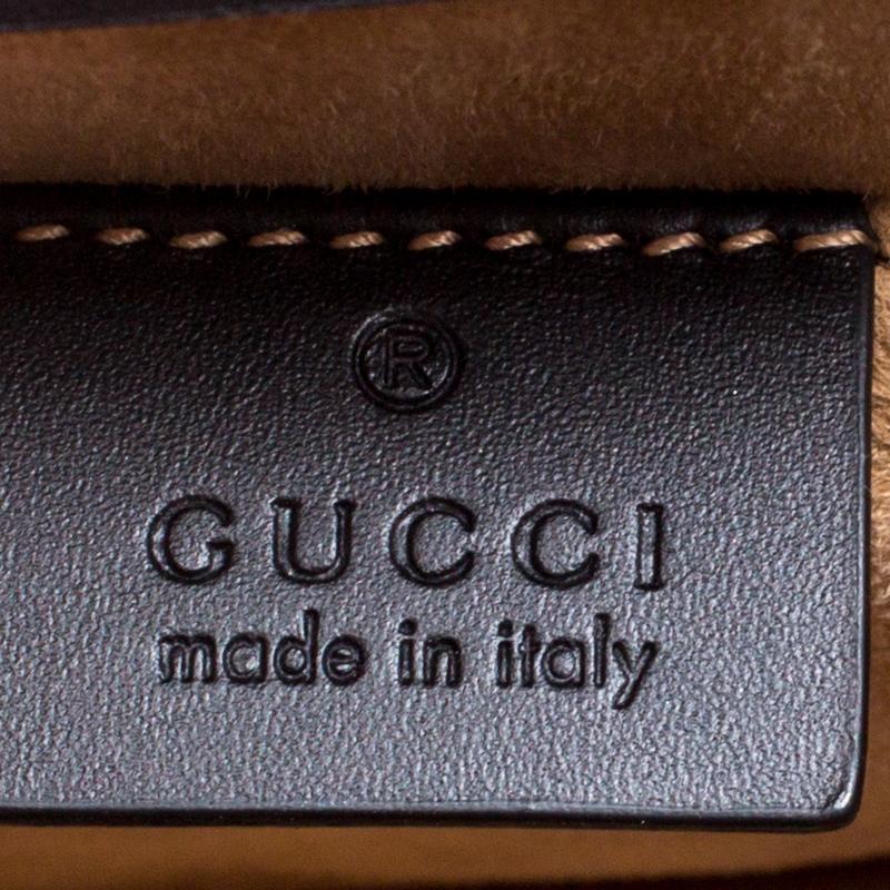 Gucci Black Leather Mini Sylvie Animal Stud Embellished Top Handle Shoulder Bag 4