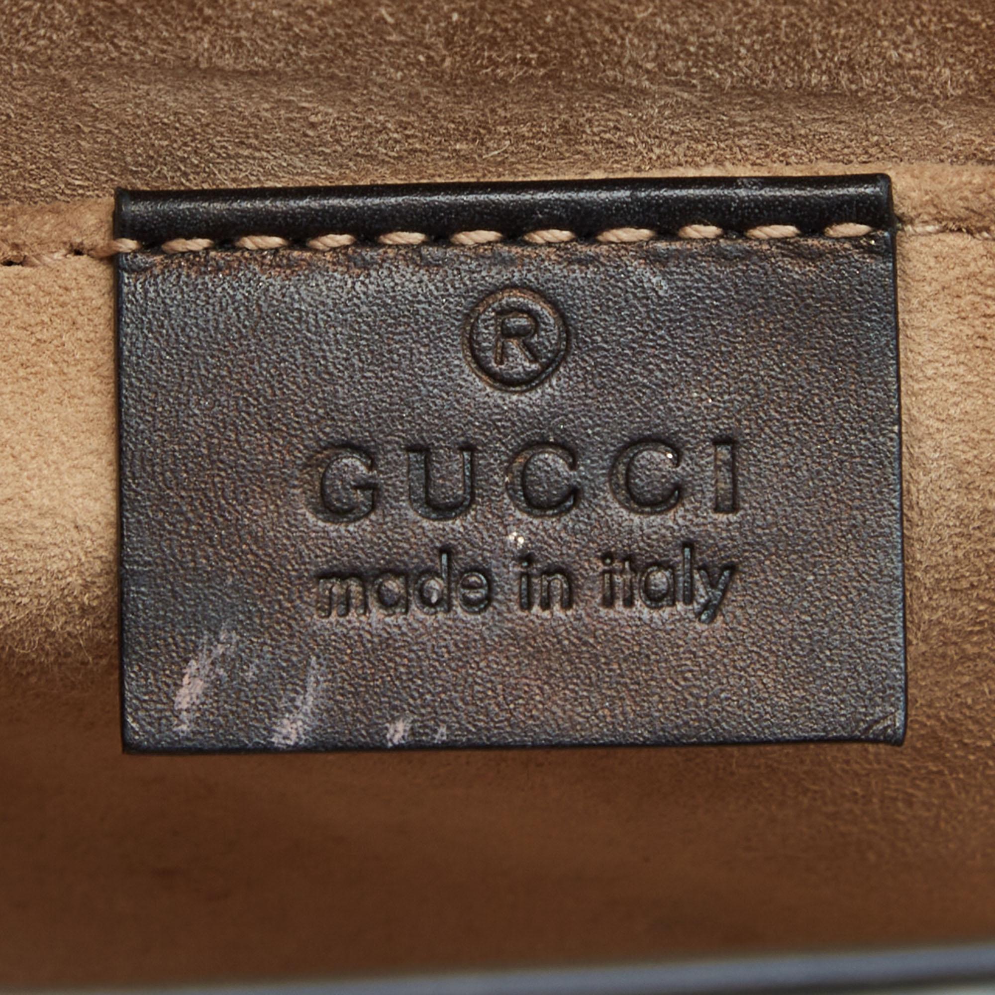 Gucci Black Leather Mini Sylvie Top Handle Bag For Sale at 1stDibs