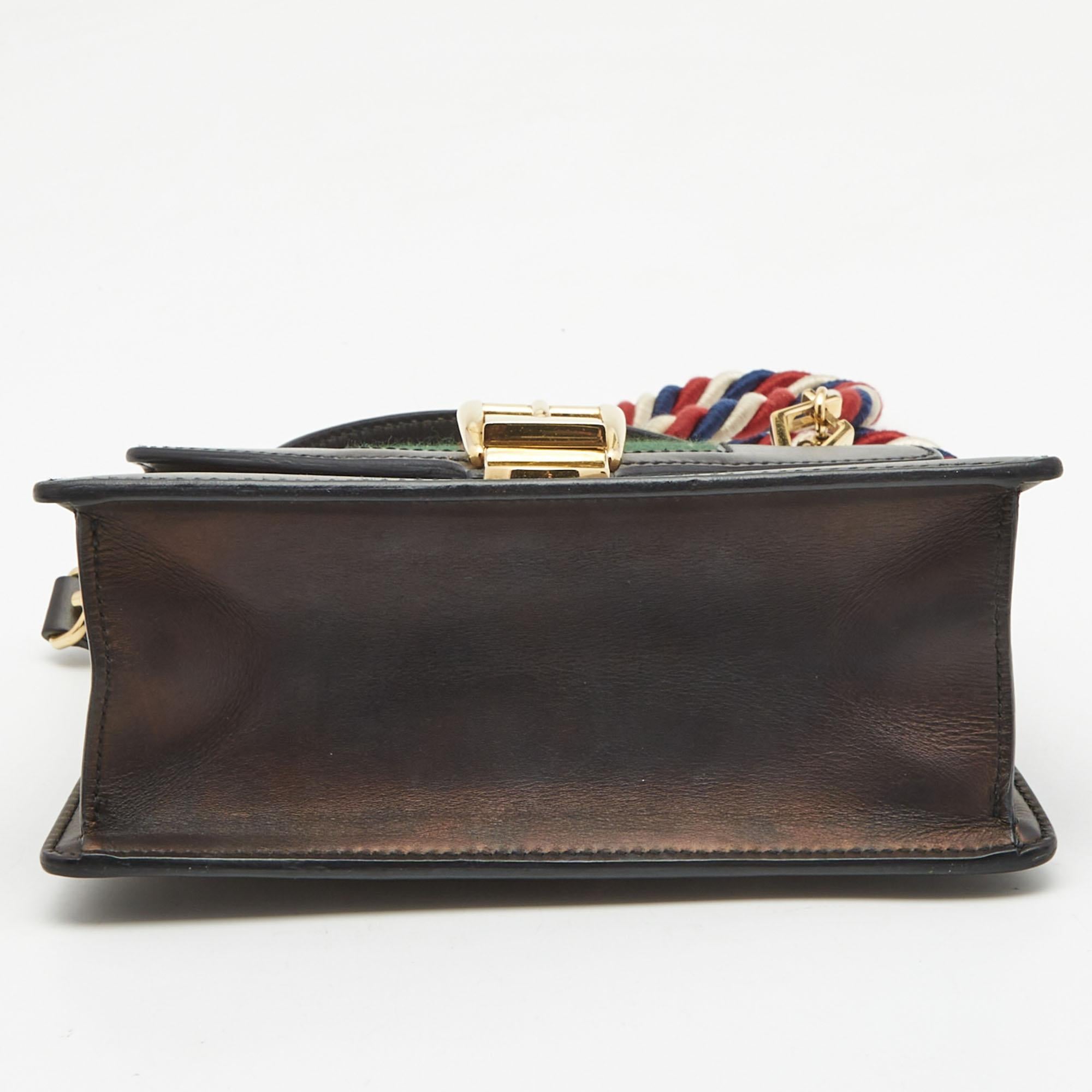 Gucci Black Leather Mini Sylvie Top Handle Bag For Sale at 1stDibs