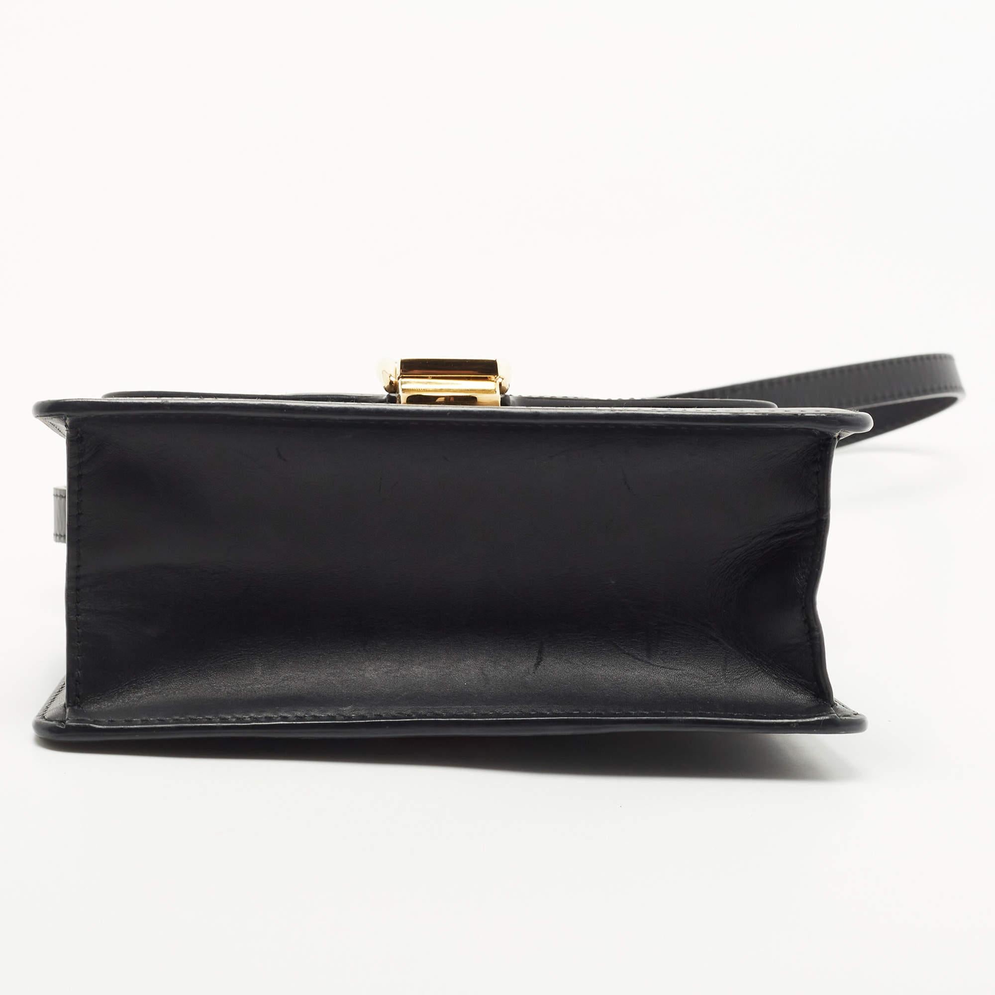 Gucci Black Leather Mini Sylvie Top Handle Bag 1