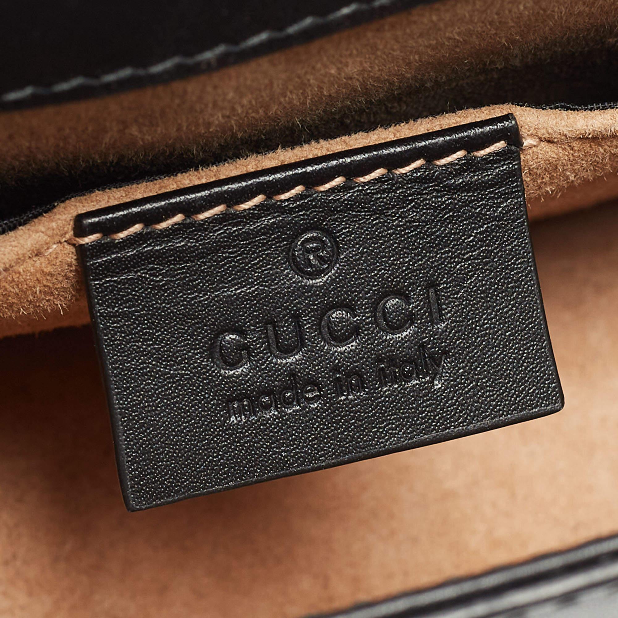 Gucci Black Leather Mini Web Chain Sylvie Crossbody Bag 7