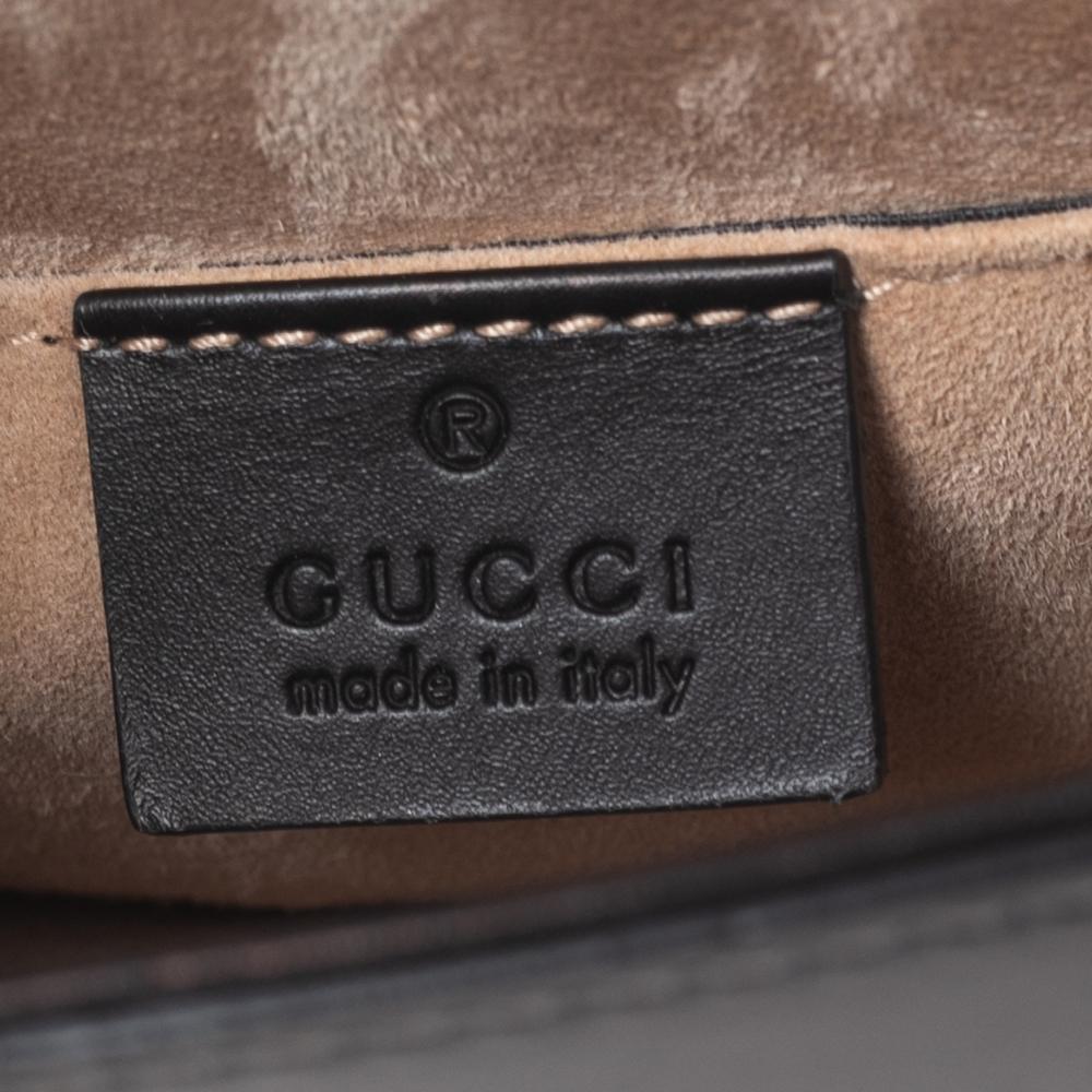 Gucci Black Leather Mini Web Chain Sylvie Crossbody Bag 8