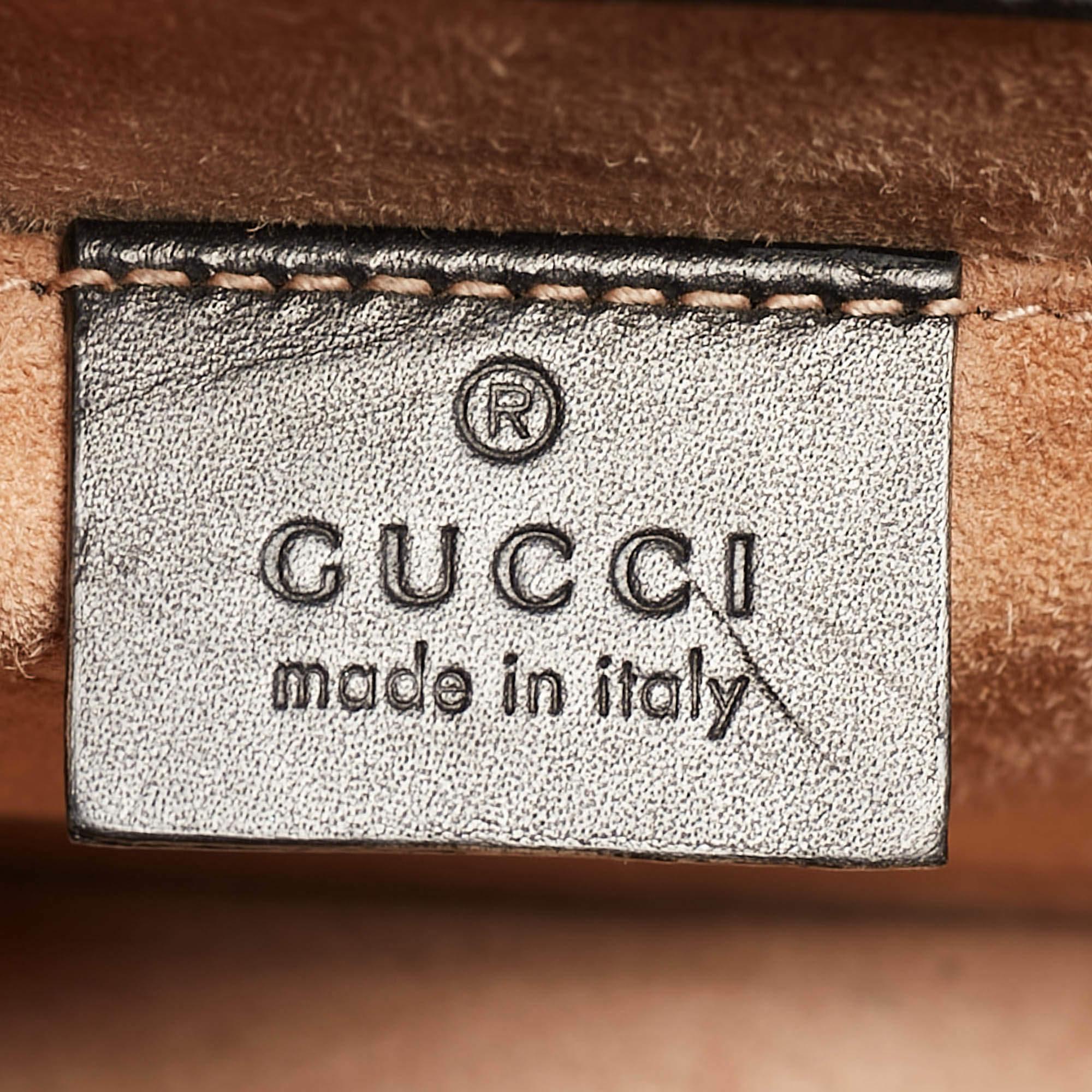 Gucci Black Leather Mini Web Chain Sylvie Crossbody Bag 11