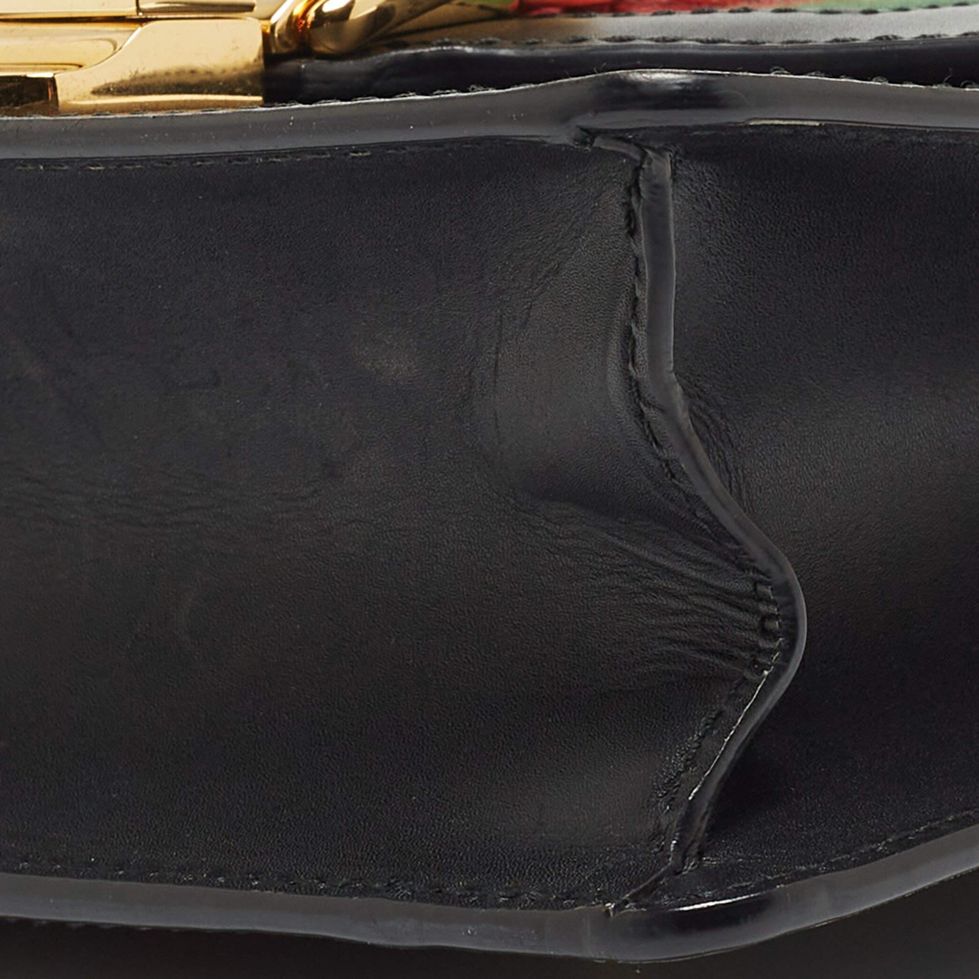 Gucci Black Leather Mini Web Chain Sylvie Crossbody Bag 13