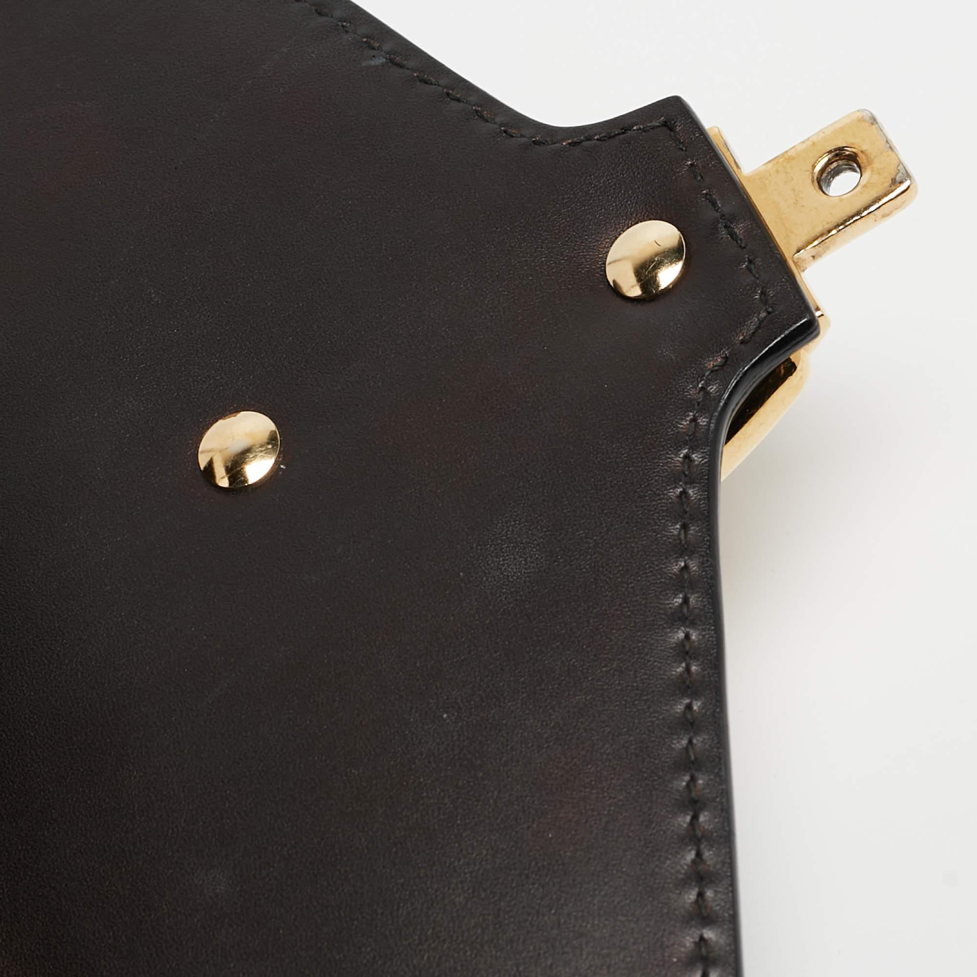 Gucci Black Leather Mini Web Chain Sylvie Crossbody Bag 14