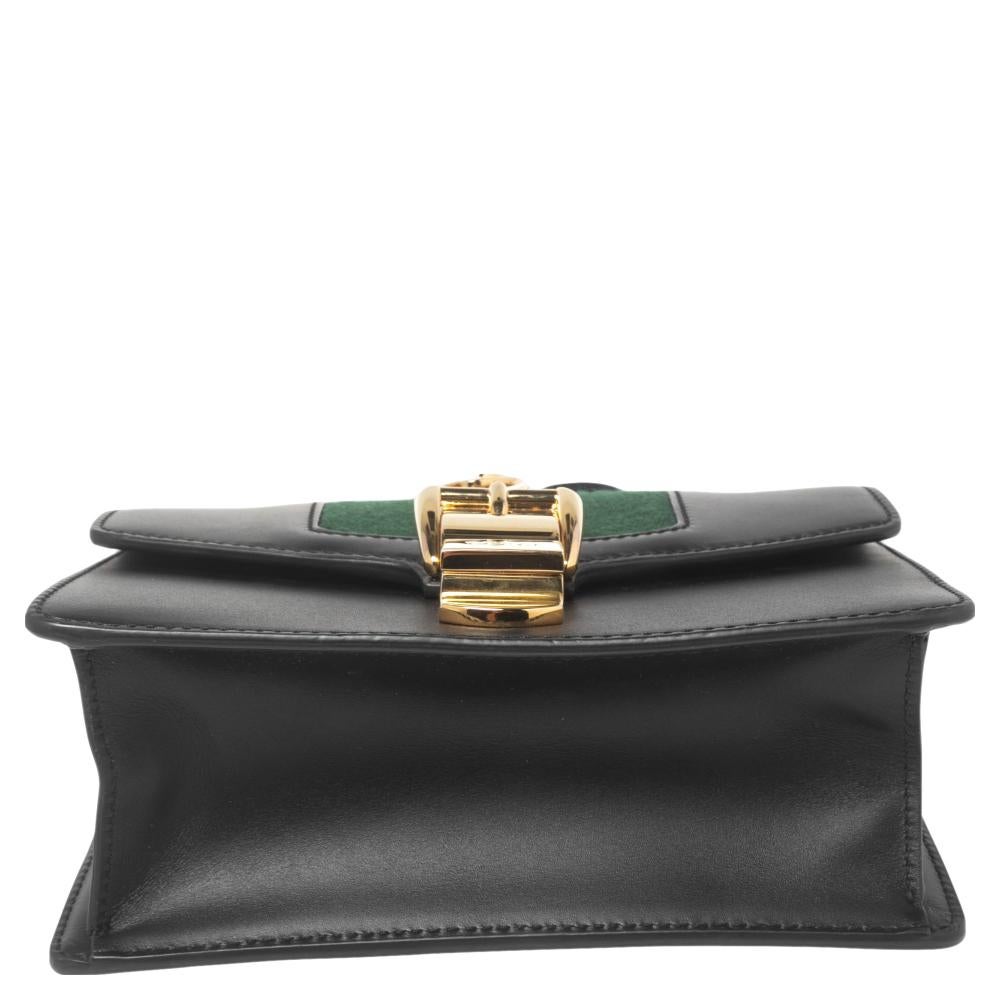 Gucci Black Leather Mini Web Chain Sylvie Crossbody Bag 1