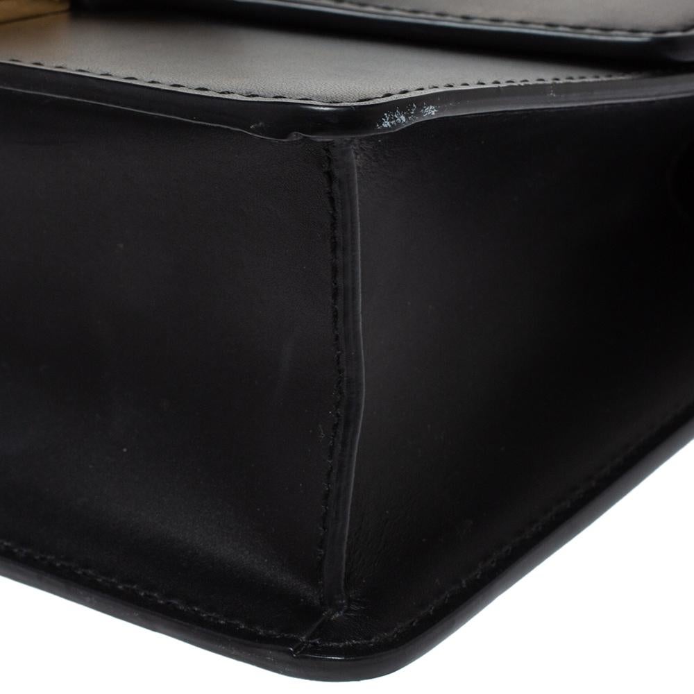 Gucci Black Leather Mini Web Chain Sylvie Shoulder Bag 6