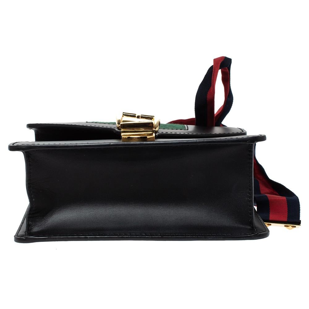 Gucci Black Leather Mini Web Chain Sylvie Shoulder Bag 1