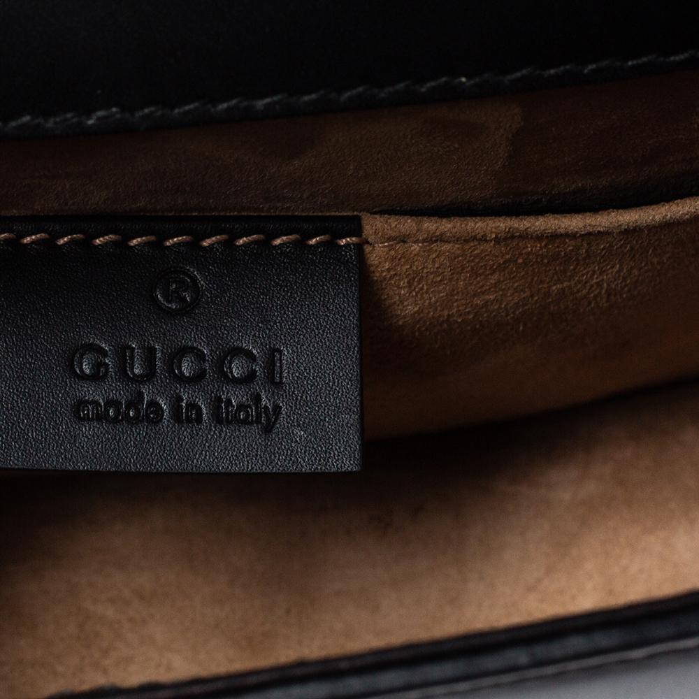 Gucci Black Leather Mini Web Chain Sylvie Shoulder Bag 3