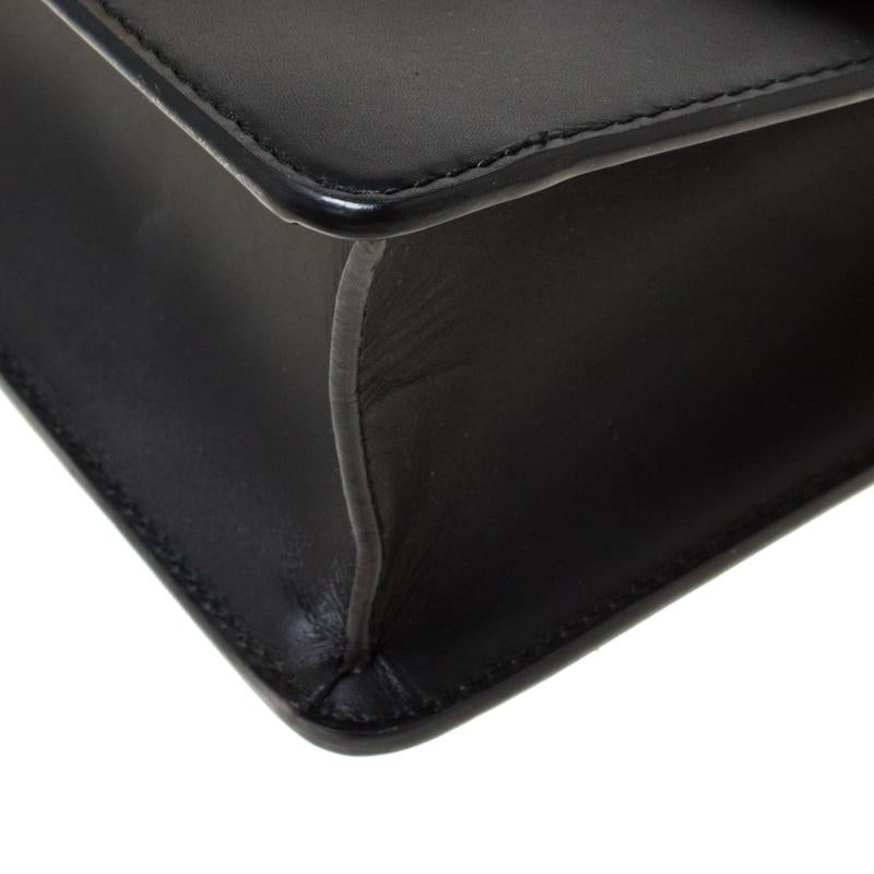 Gucci Black Leather Mini Web Chain Sylvie Shoulder Bag 4