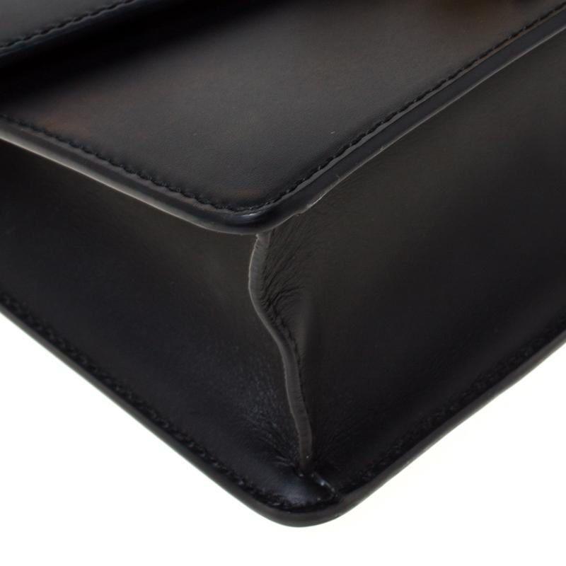 Gucci Black Leather Mini Web Chain Sylvie Shoulder Bag 5