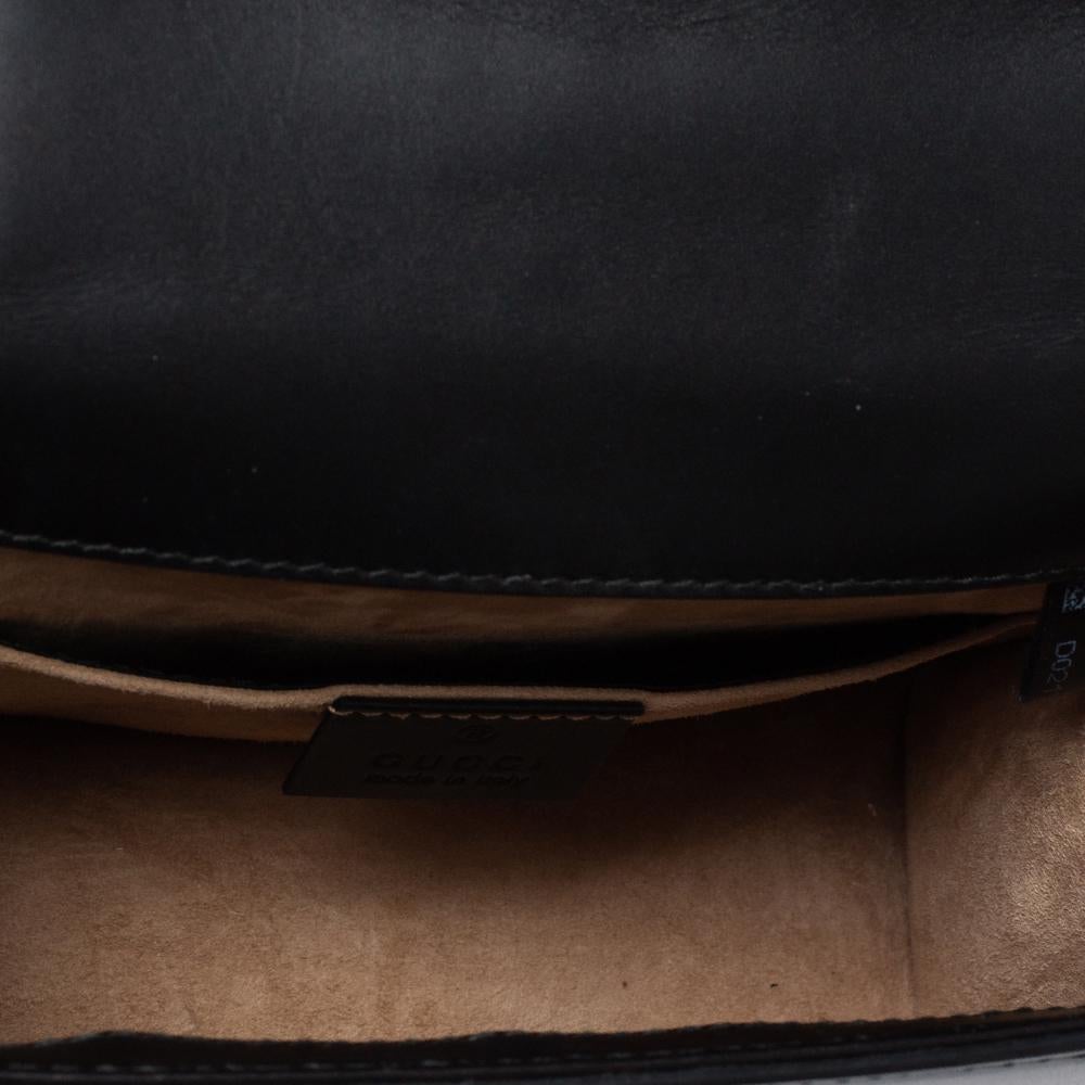 Gucci Black Leather Mini Web Chain Sylvie Shoulder Bag 5