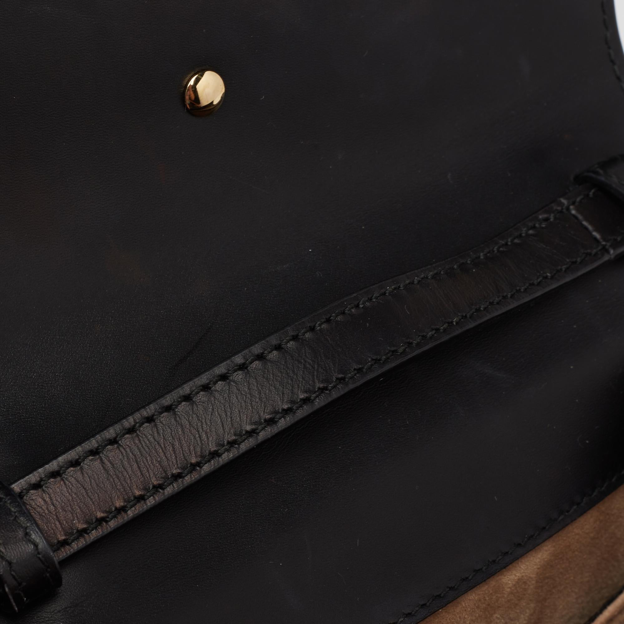 Gucci Black Leather Mini Web Chain Sylvie Top Handle Bag 5