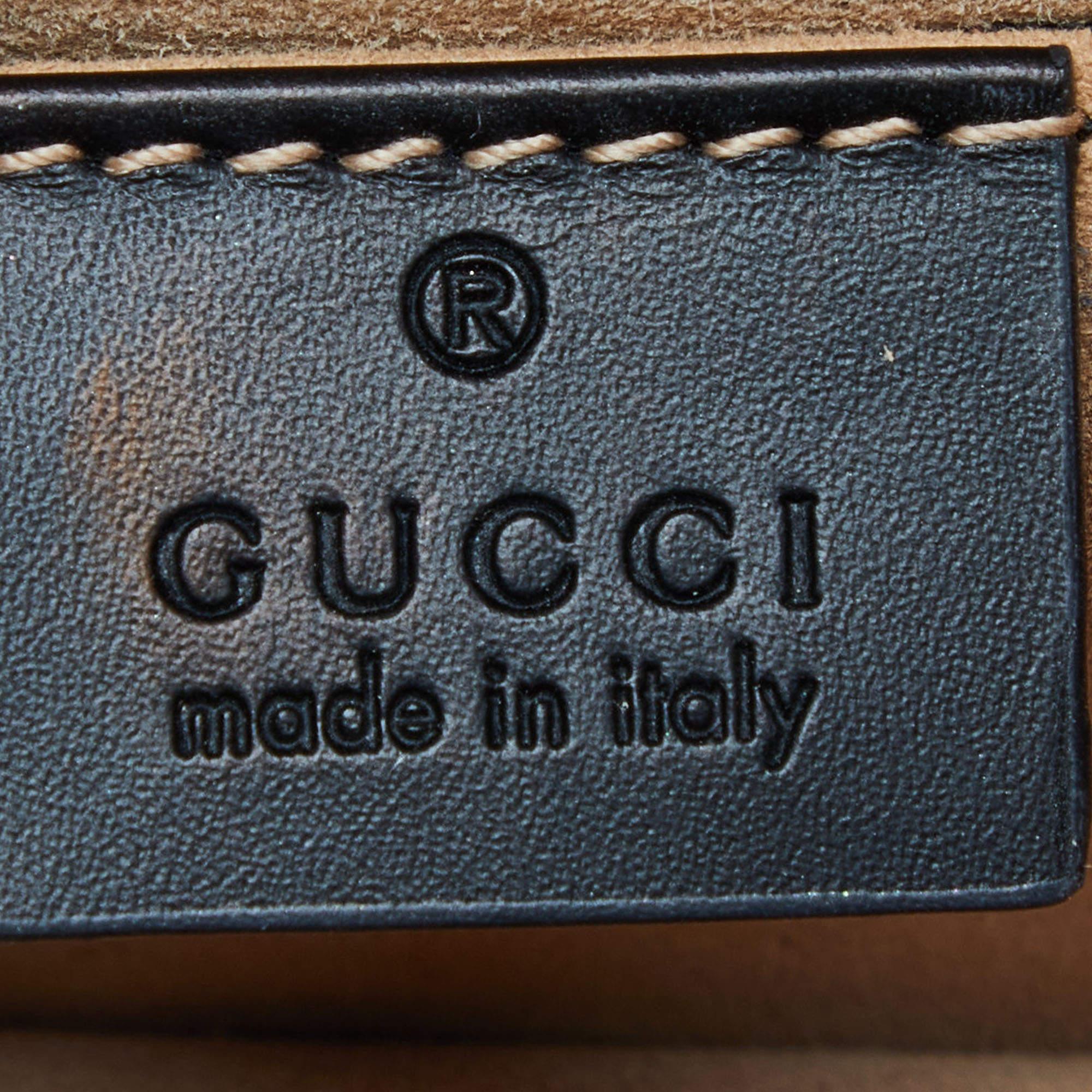 Gucci Black Leather Mini Web Chain Sylvie Top Handle Bag 7