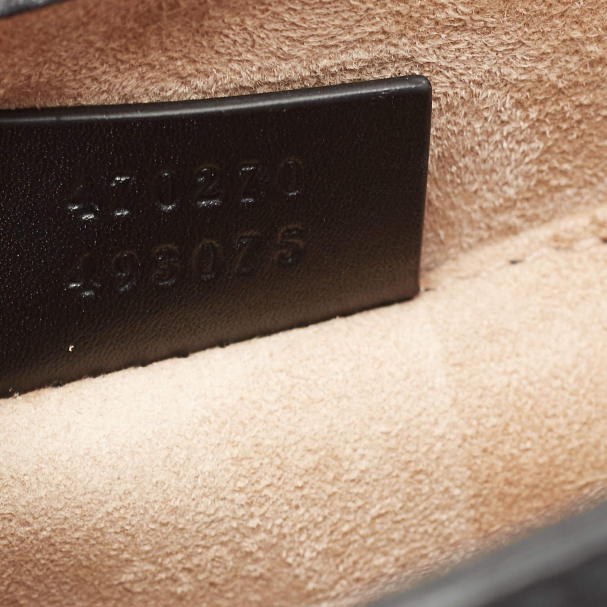 Gucci Black Leather Mini Web Chain Sylvie Top Handle Bag In Good Condition For Sale In Dubai, Al Qouz 2