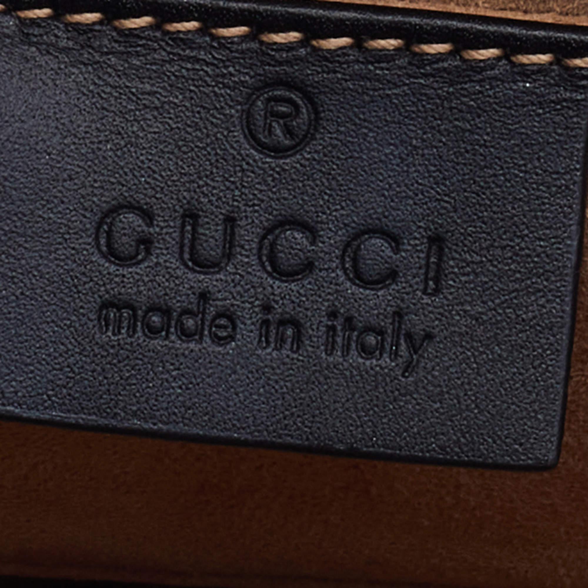 Gucci Black Leather Mini Web Chain Sylvie Top Handle Bag 4