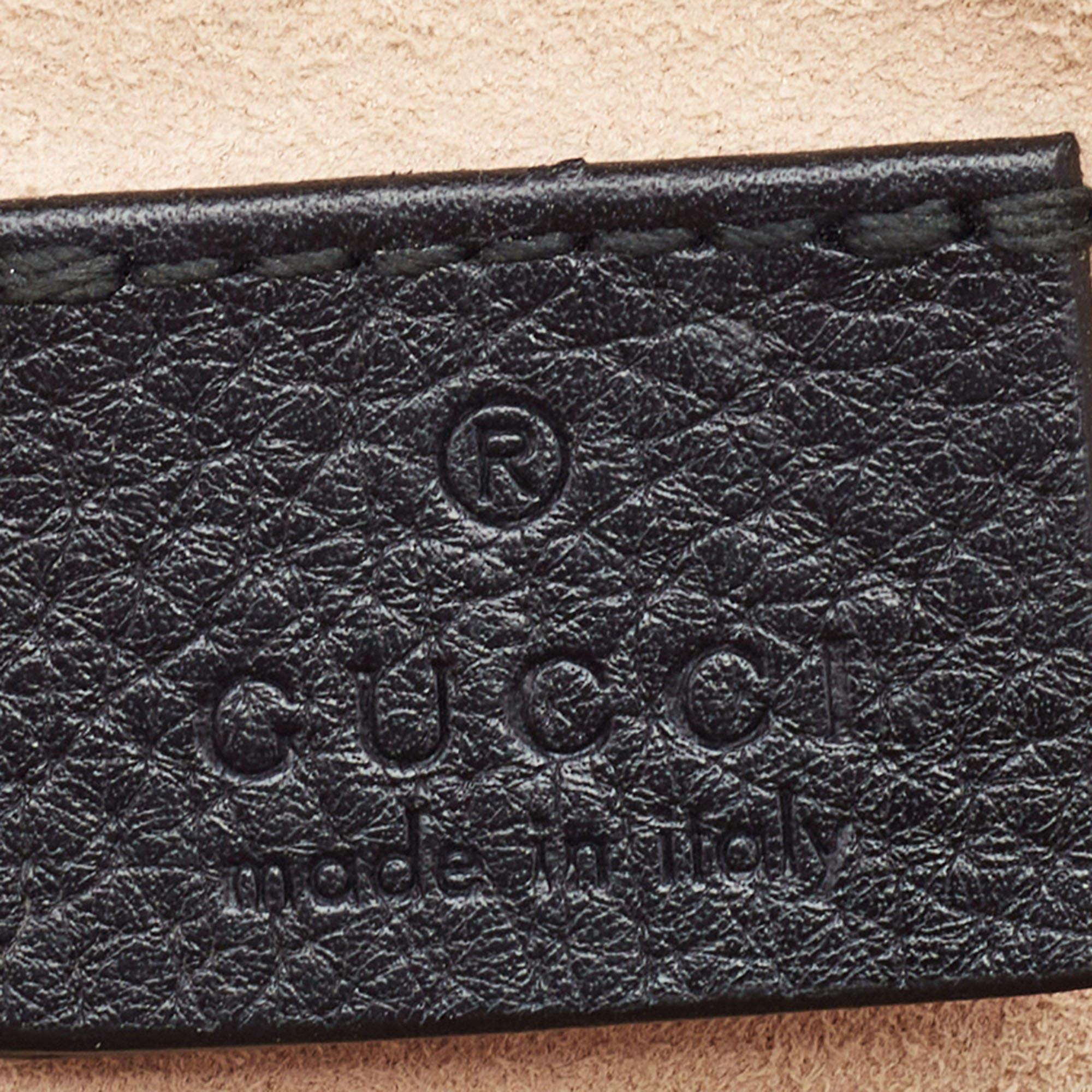 Gucci Black Leather Mini Web Ophidia GG Round Shoulder Bag 8