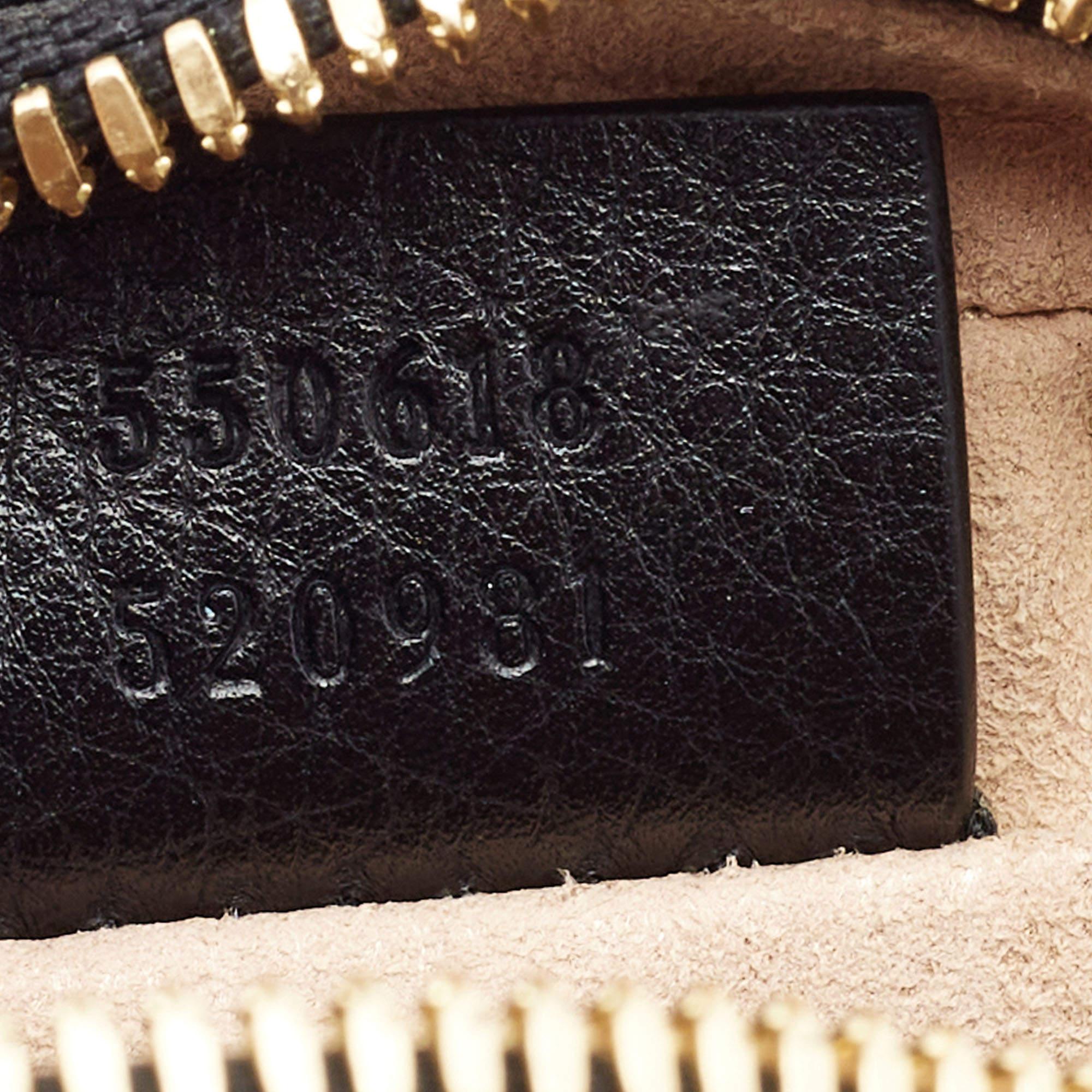 Gucci Black Leather Mini Web Ophidia GG Round Shoulder Bag 2