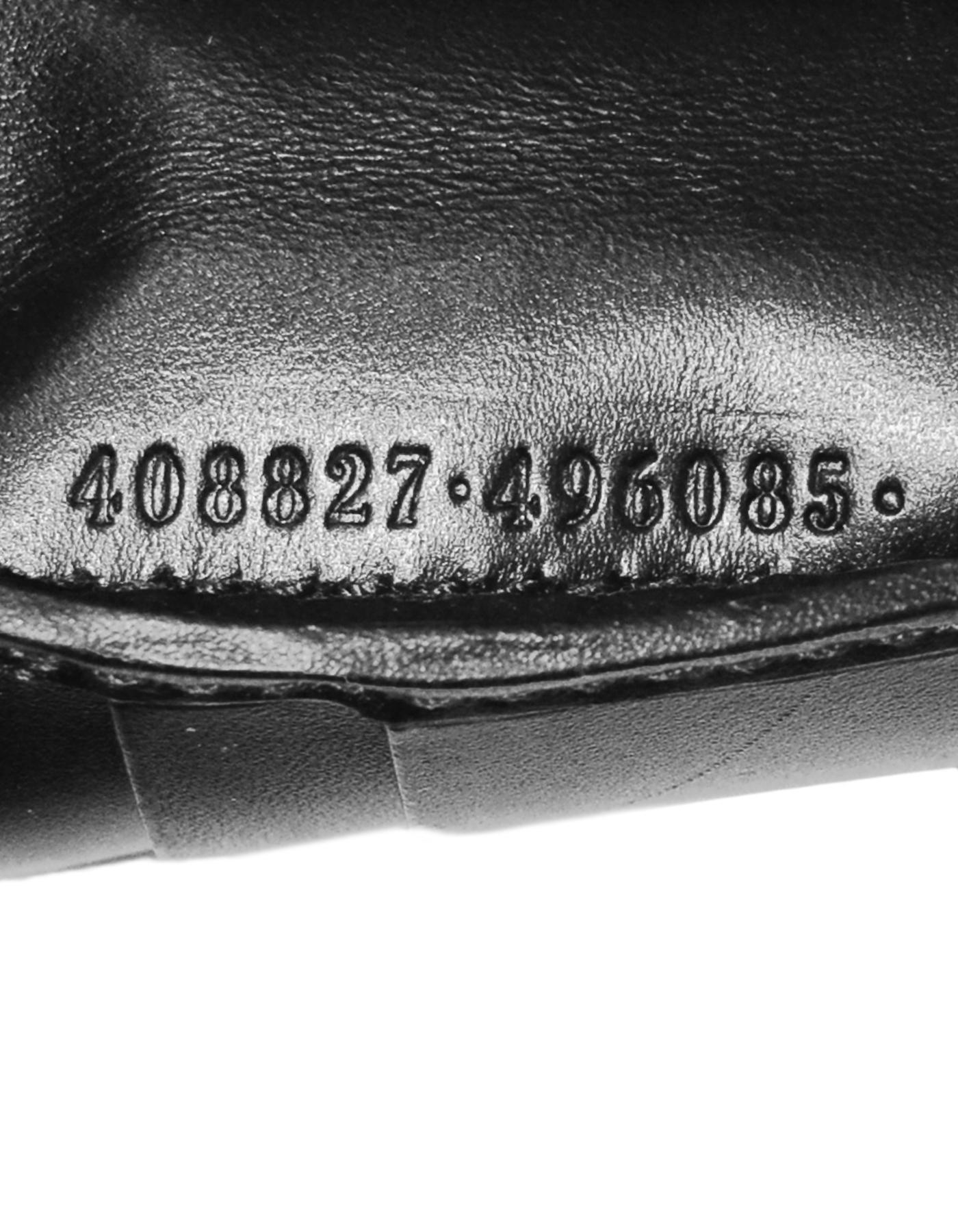 Gucci Black Leather Monogram Signature Web Bi-Fold Wallet 4
