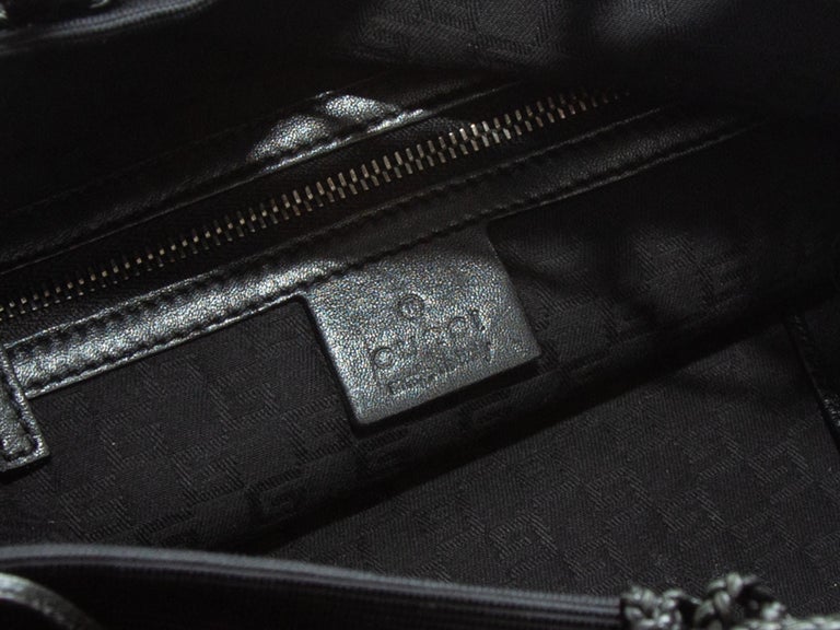 Gucci Black Leather Net Handbag at 1stDibs