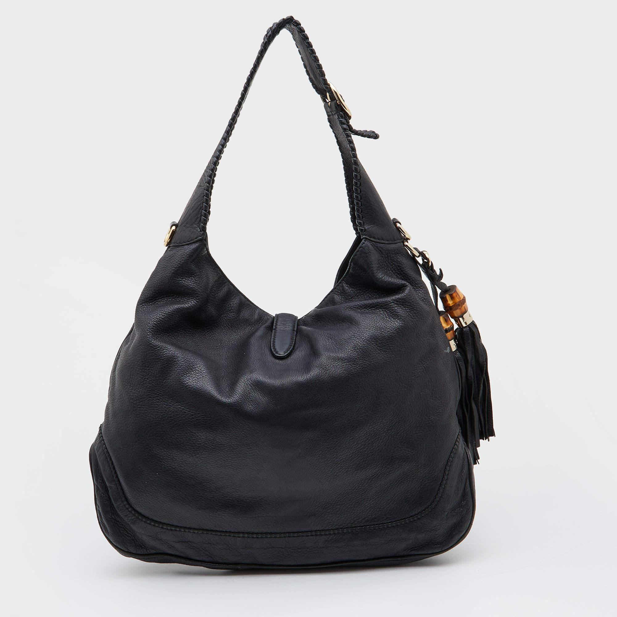 Gucci Black Leather New Jackie Hobo 2