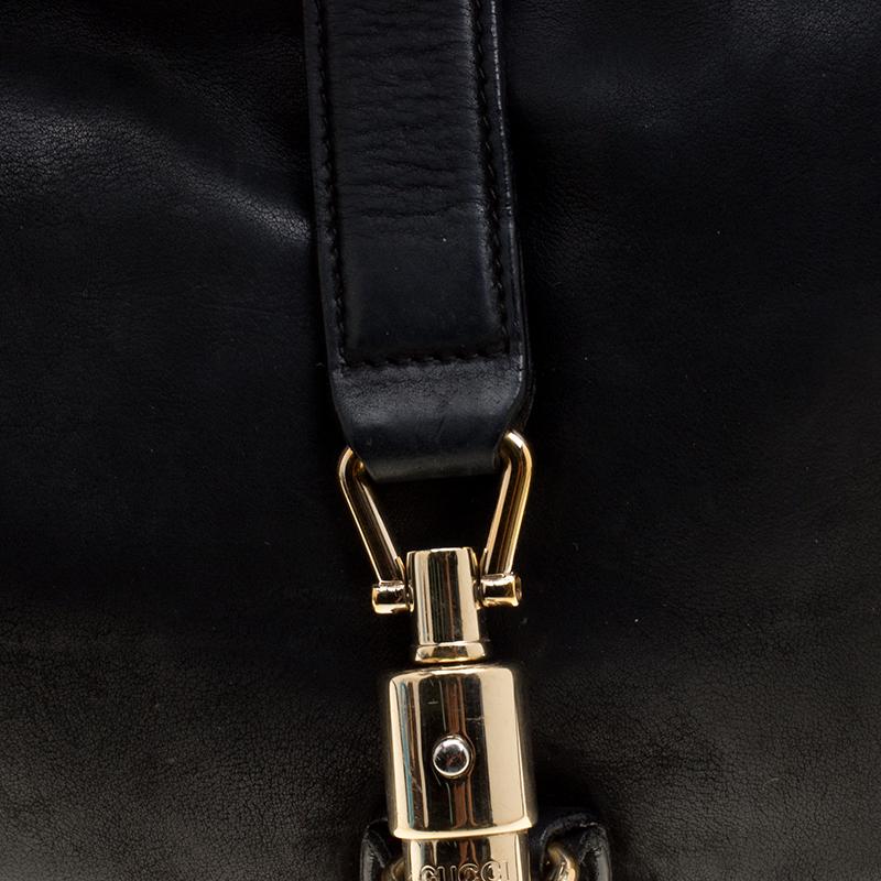 Gucci Black Leather New Jackie Shoulder Bag Damen