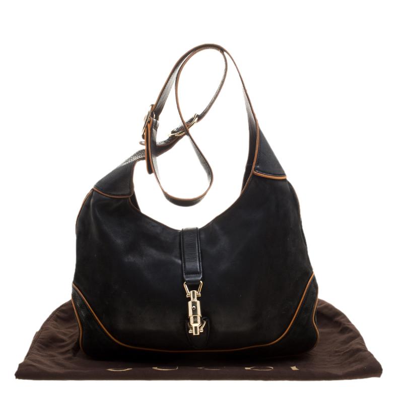 Gucci Black Leather New Jackie Shoulder Bag 4