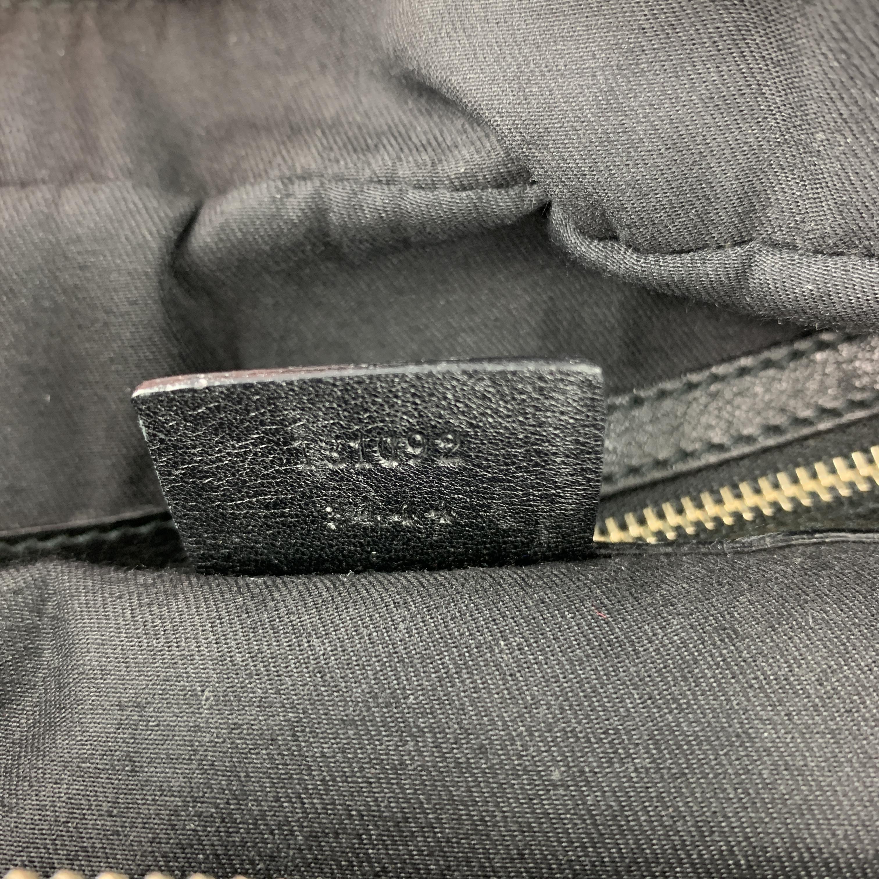 GUCCI Black Leather Oversized Gold Tone Horsebit Shoulder Bag 5