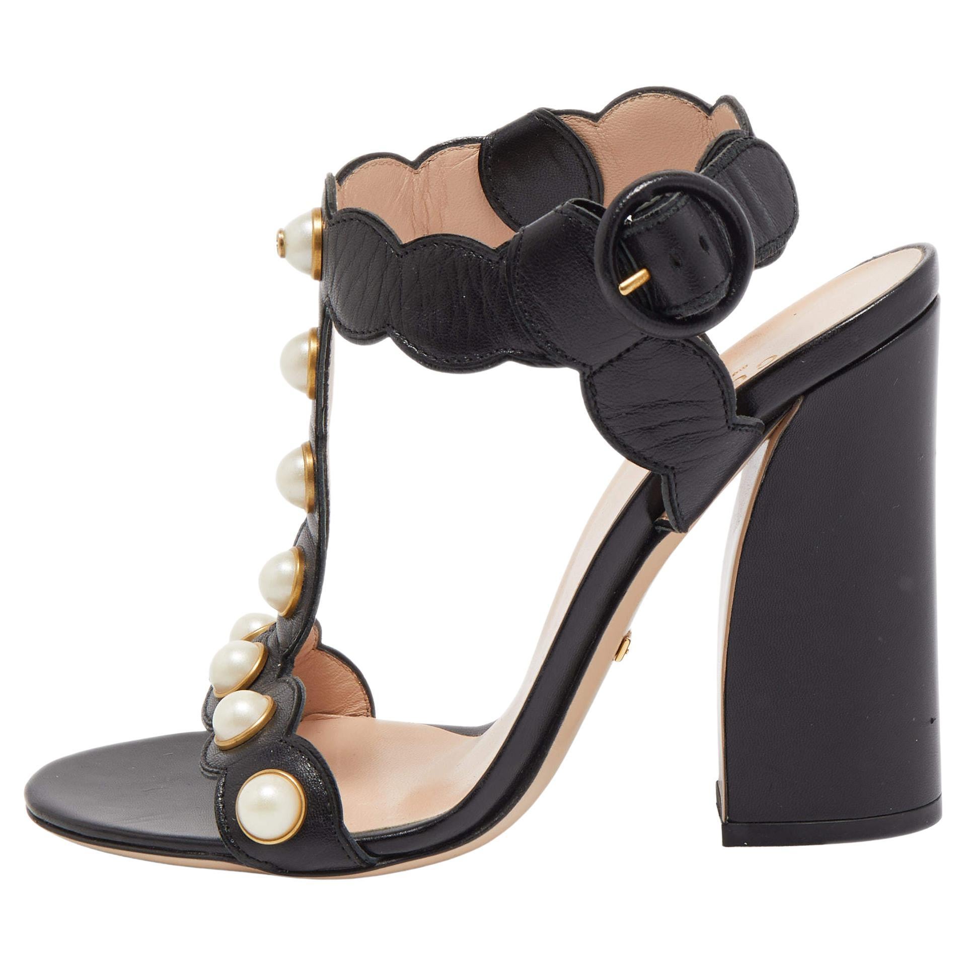 Nicholas Kirkwood Maya Pearl Embellished Block Heel Sandals in