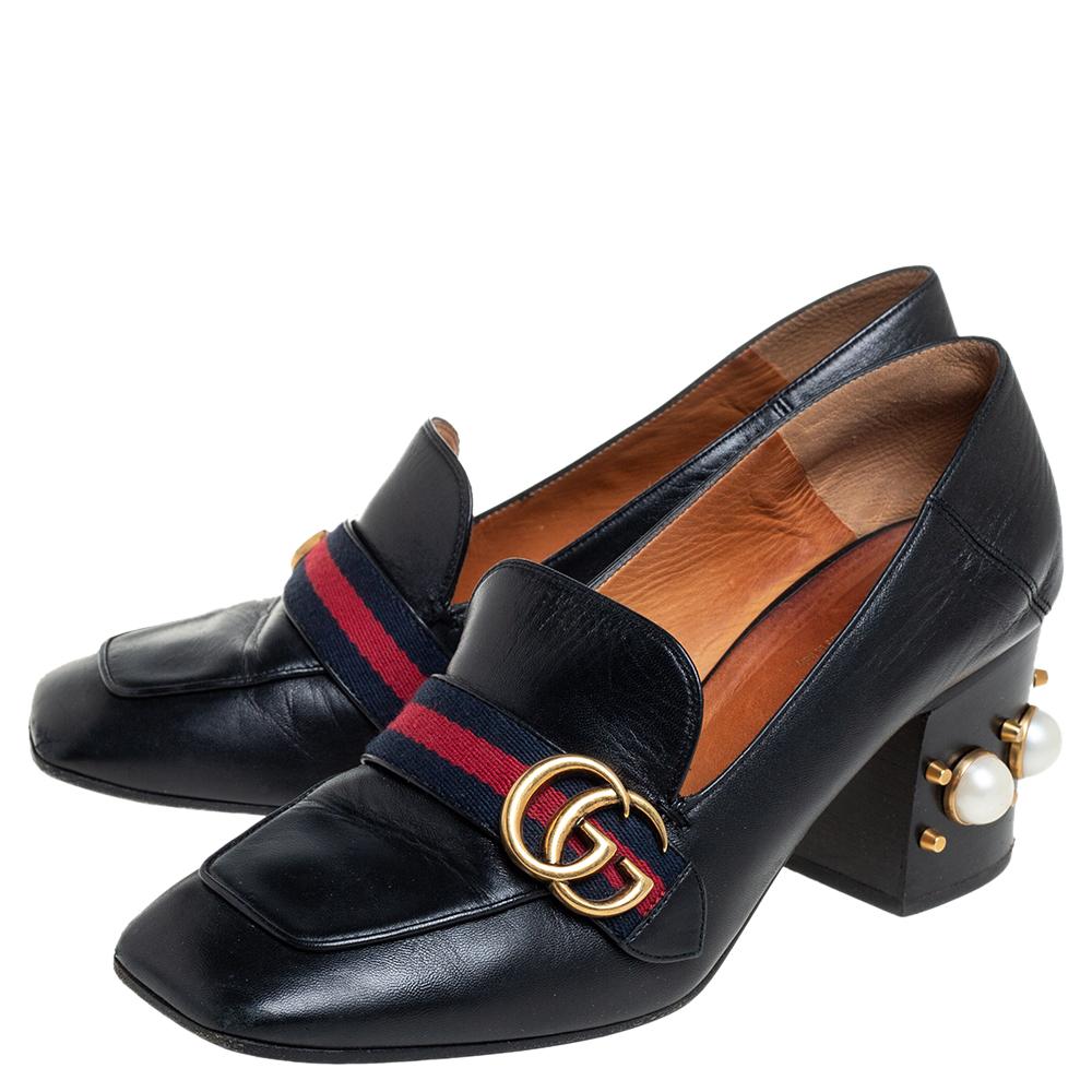 gucci mid heel loafer