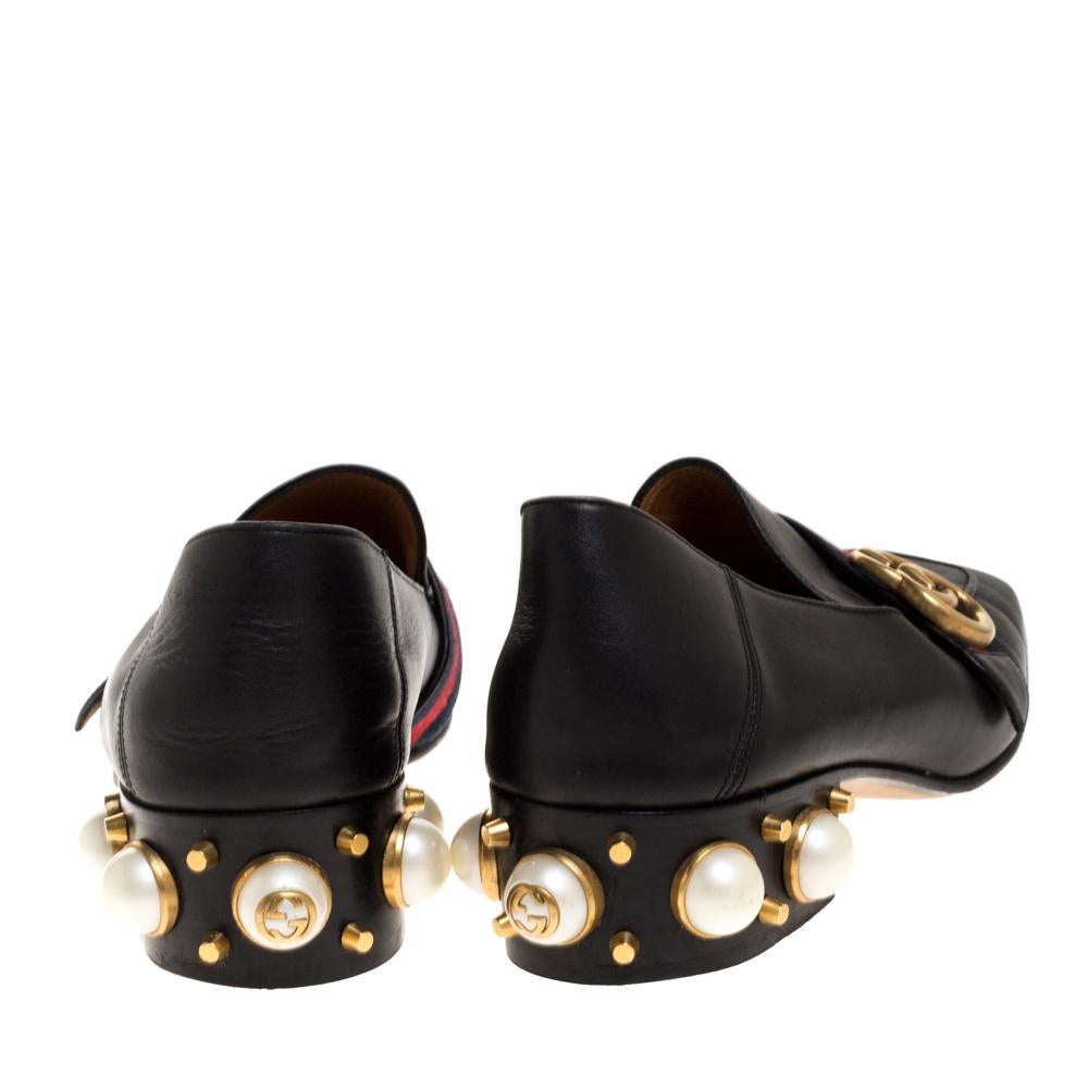 gucci loafers pearl heels