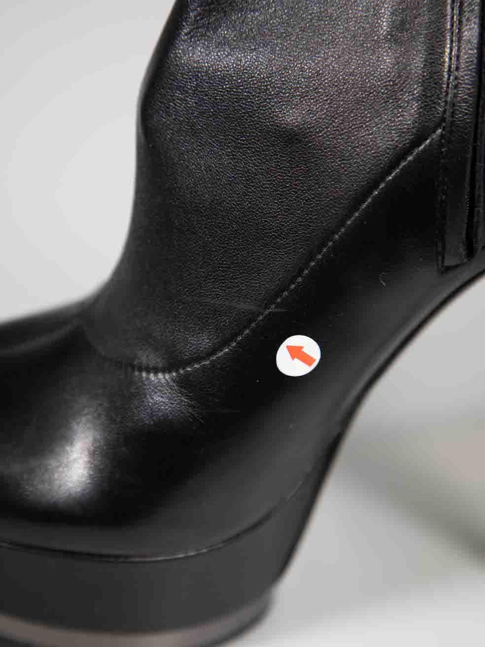 Gucci Schwarz Leder Peep Toe Stiefeletten Größe IT 38,5 im Angebot 2