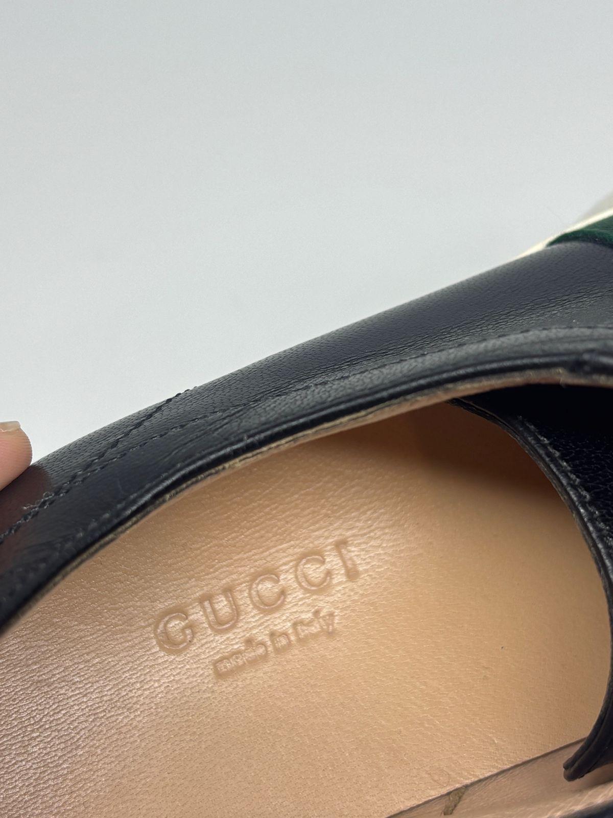 Gucci Black Leather Peggy Web Platform Sneakers For Sale 6