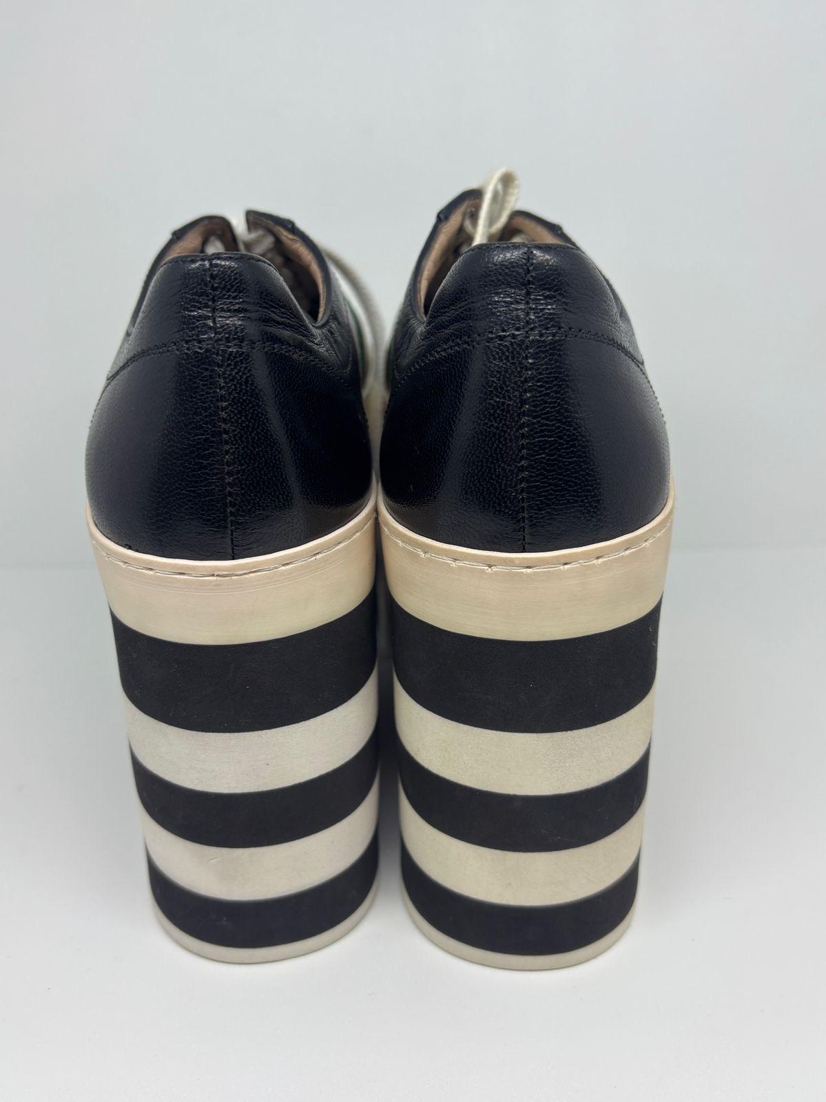 Women's Gucci Black Leather Peggy Web Platform Sneakers For Sale