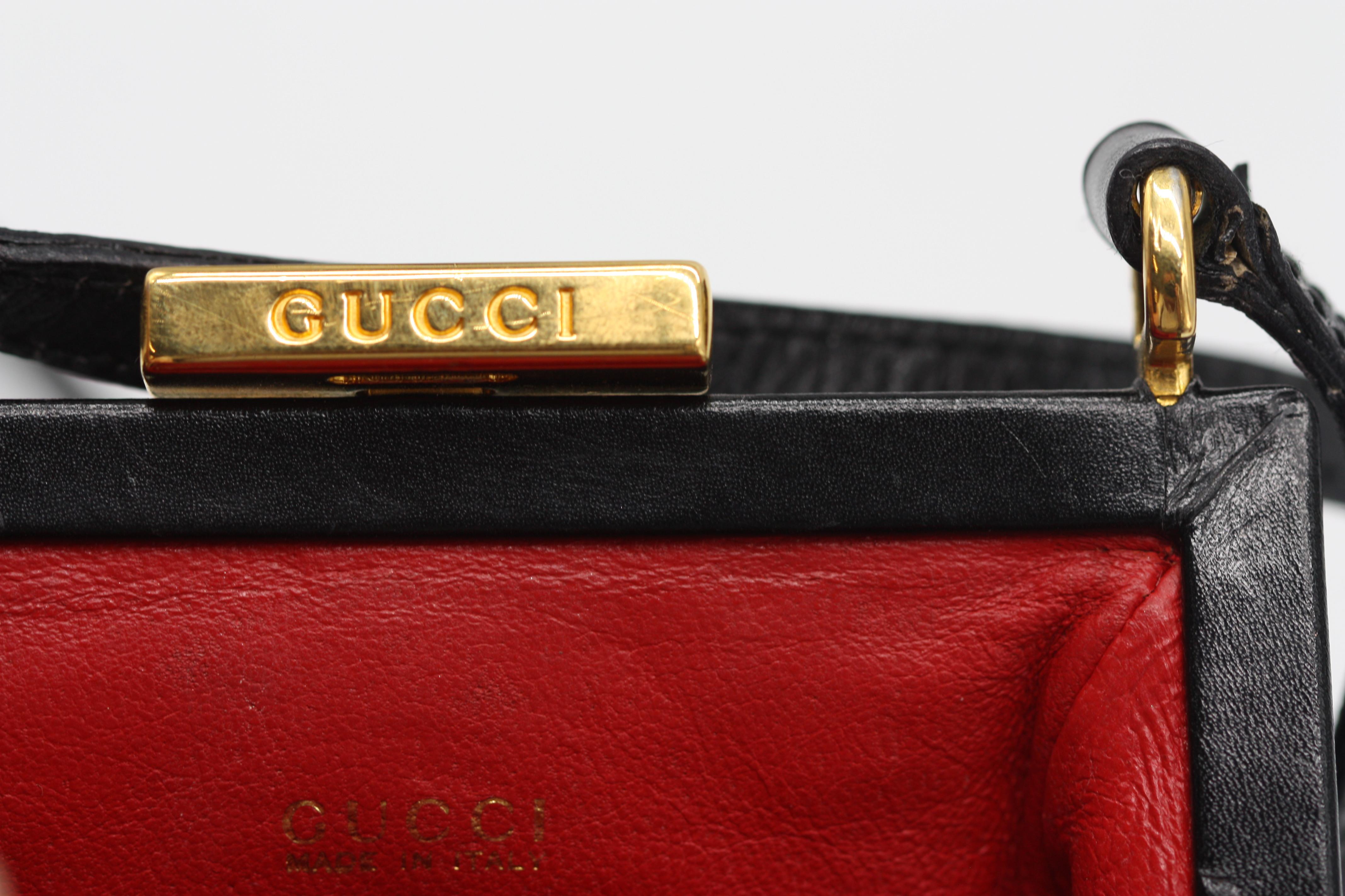 Gucci Black Leather Petite Handbag For Sale 1