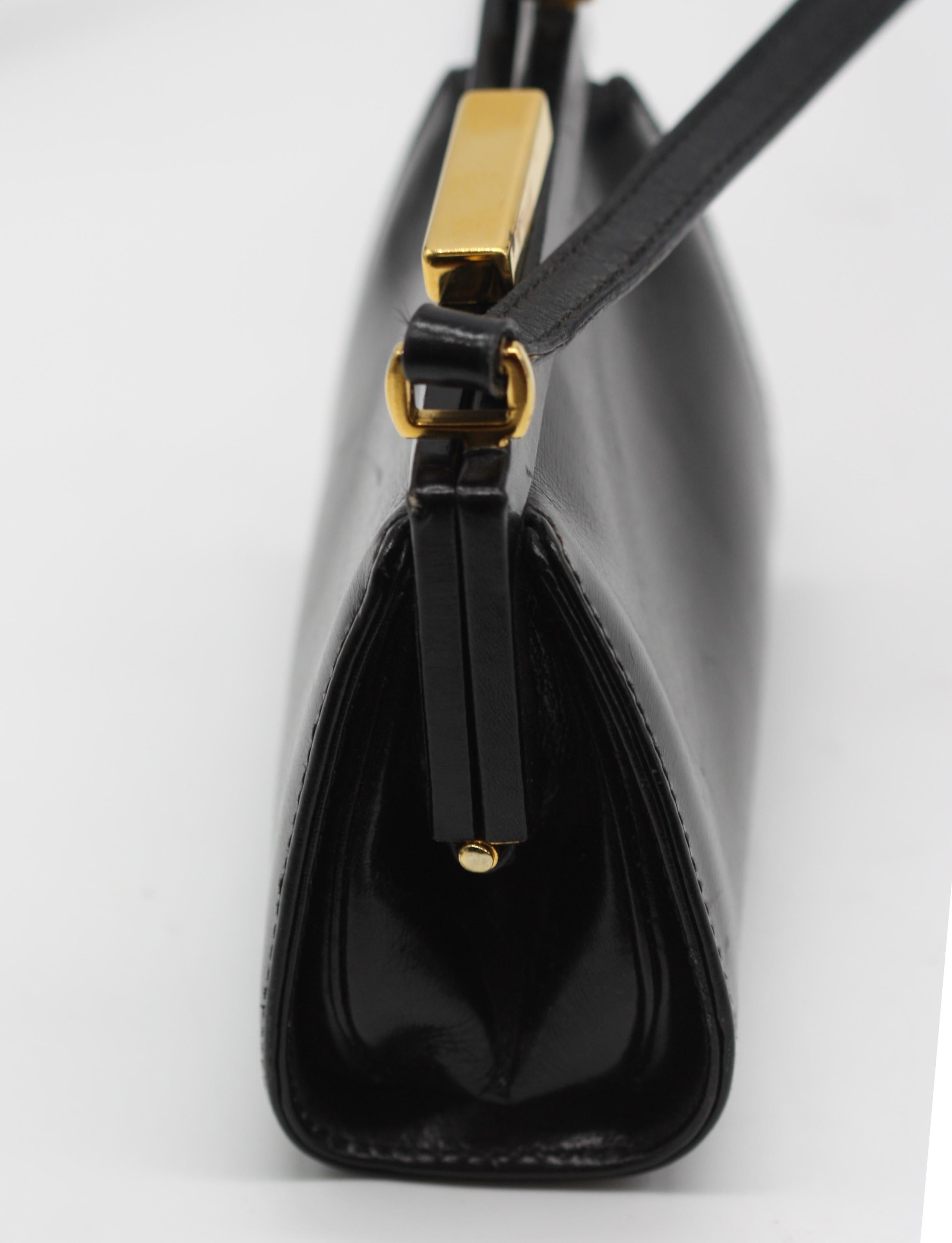 Gucci Black Leather Petite Handbag For Sale 3