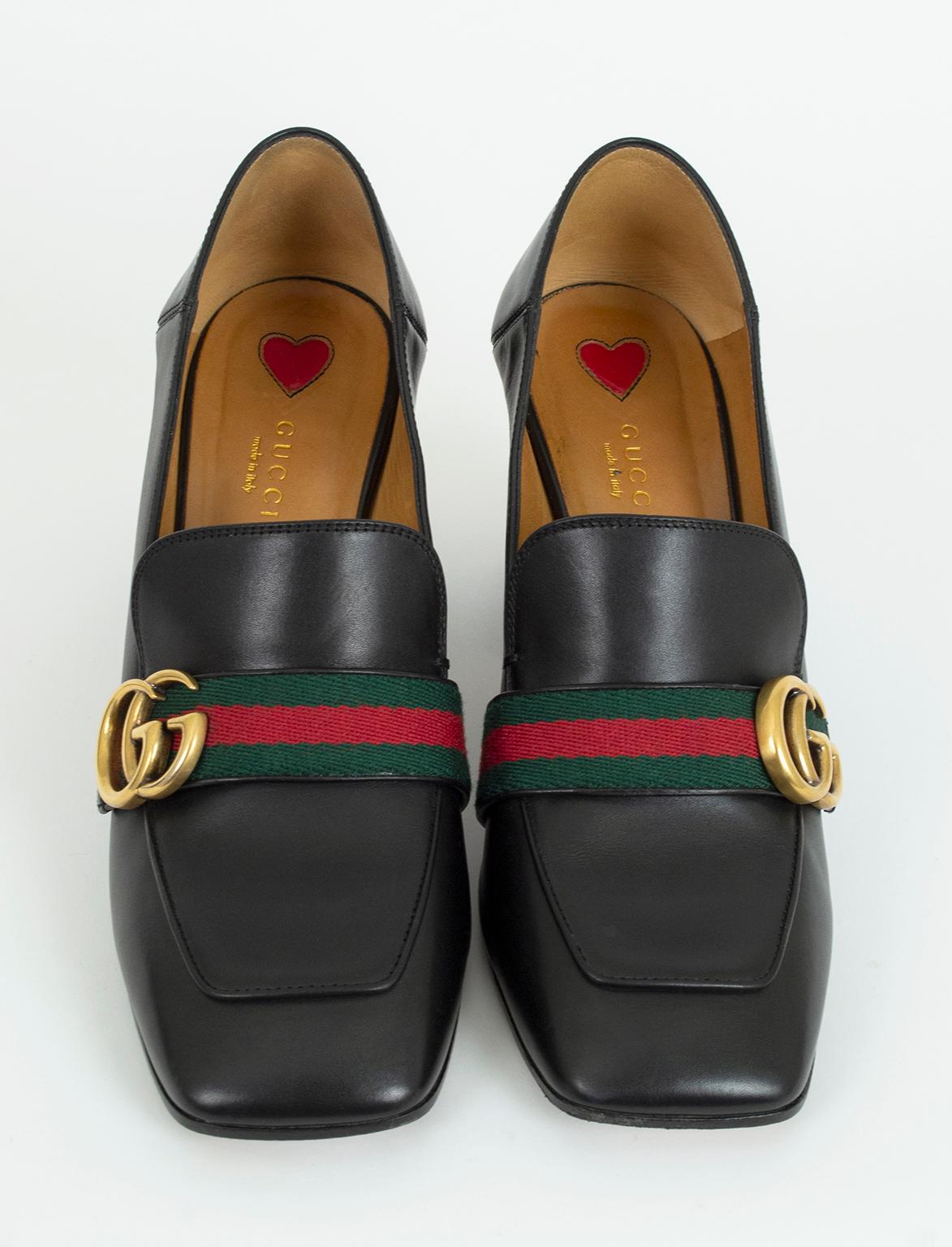 gucci mid heel loafer