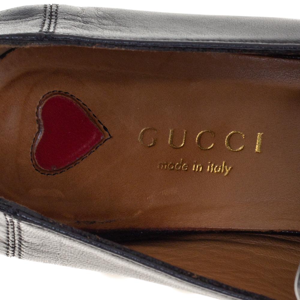 Gucci Peyton GG Web Detail Perlen Nieten Pumps aus schwarzem Leder Größe 35.5 2