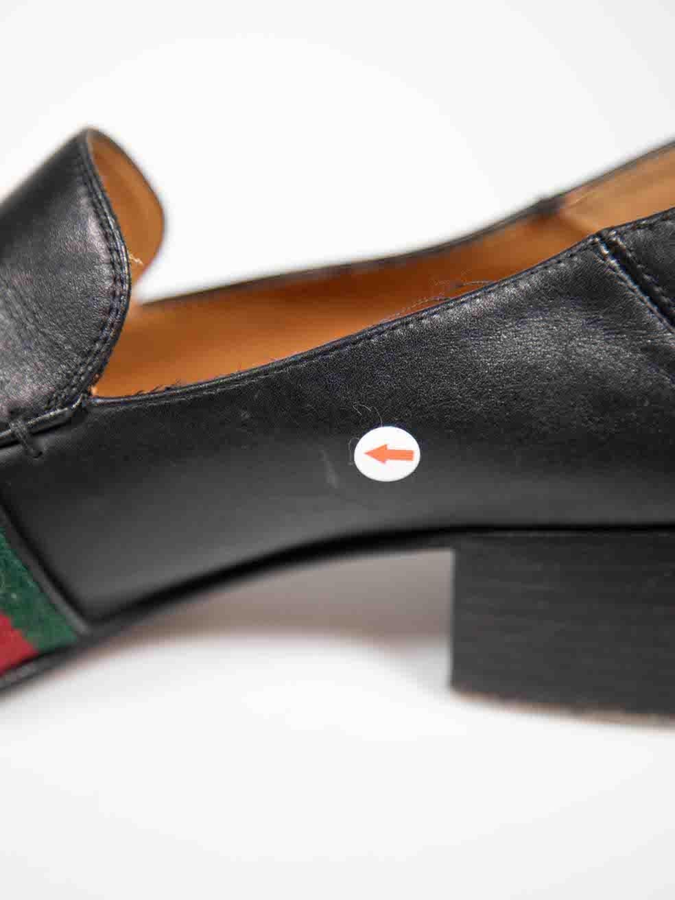 Gucci Schwarz Leder Peyton GG Web Loafers Größe IT 39.5 im Angebot 3